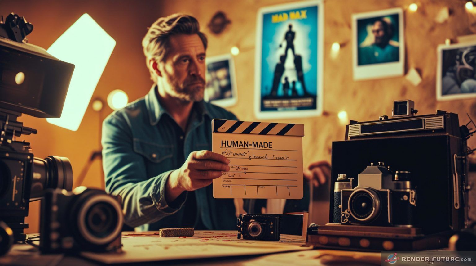 A nostalgic photograph depicting the love for the human form of movie making art