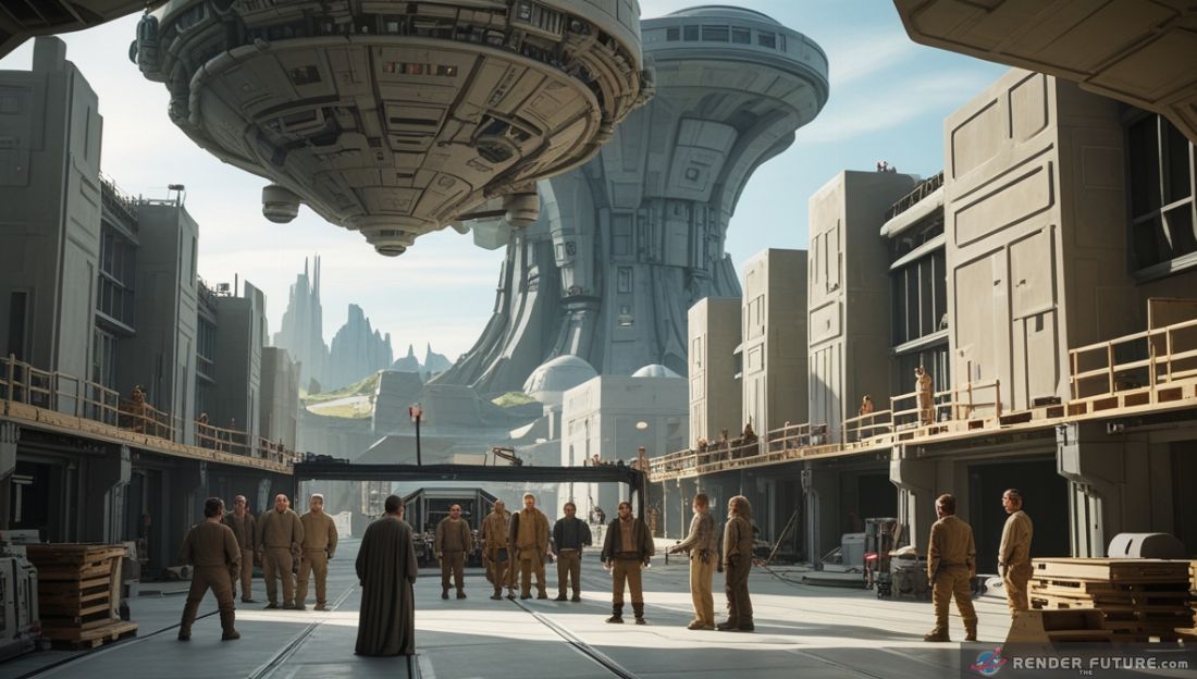 An amazing behind the scenes movie set with jaw dropping real sets
