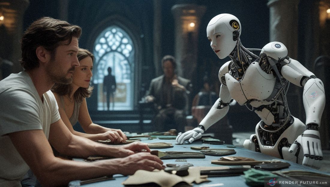 Worlds built not only by movie set designers but downloaded from human imagination