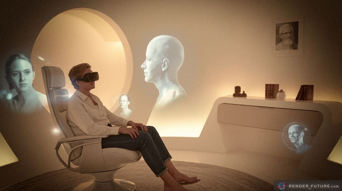 a futuristic soft lit virtual reality chamber