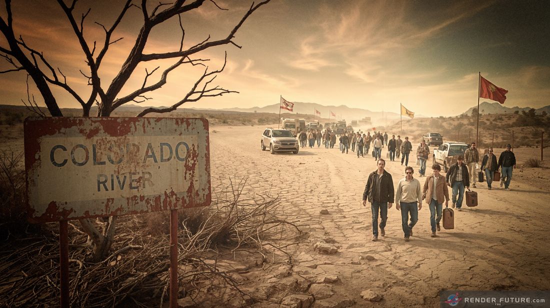 water supply crisis california arizona nevada already rationing. mass migration incoming