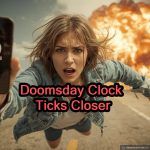 a photo real like selphy photo of a middle age woman in torn by the blast clothing under distress