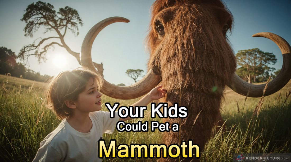 scene with a child and a mammoth